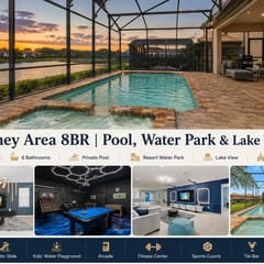 Disney Area 8BR | Pool, Water Park & Lake View