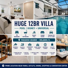Huge 12BR Villa | Pool | Disney + Universal